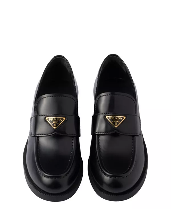 Женские лоферы из матовой кожи Prada, черный — фото 3