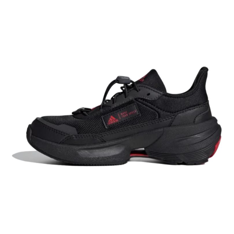 Adidas Износостойкие дышащие низкие детские кроссовки для бега, черные, красные — фото 3