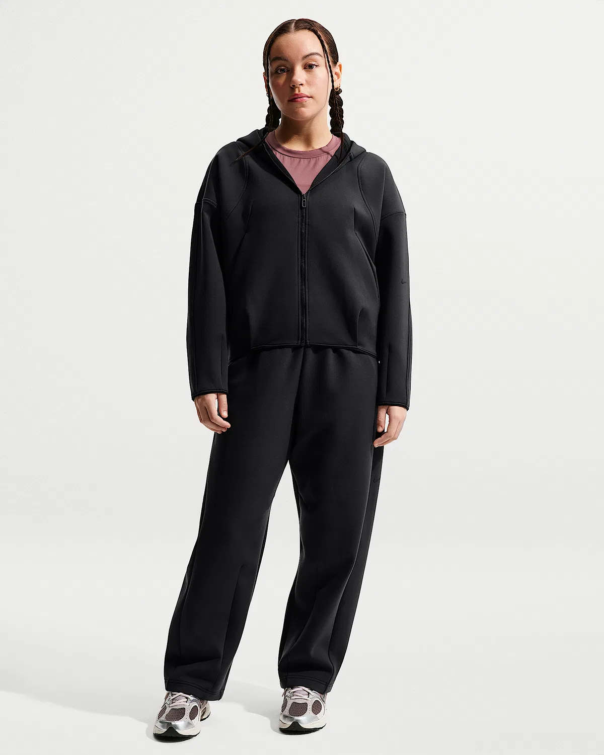 Детская термо-кофта Nike MAVN Therma-FIT на молнии, Black/Black/Black — фото 4