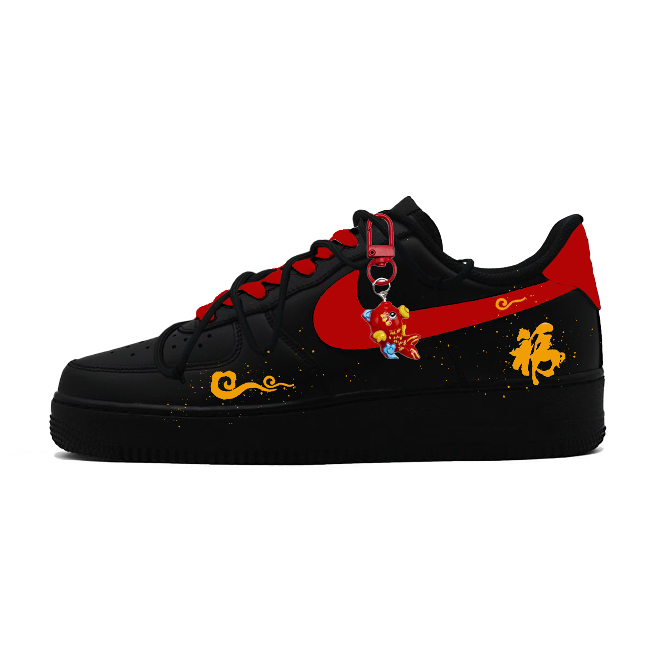 

Nike Кроссовки для скейтбординга Air Force 1 Red Scale Ink Shadow, устойчивые к истиранию и скольжению, низкие, унисекс, черно-красные