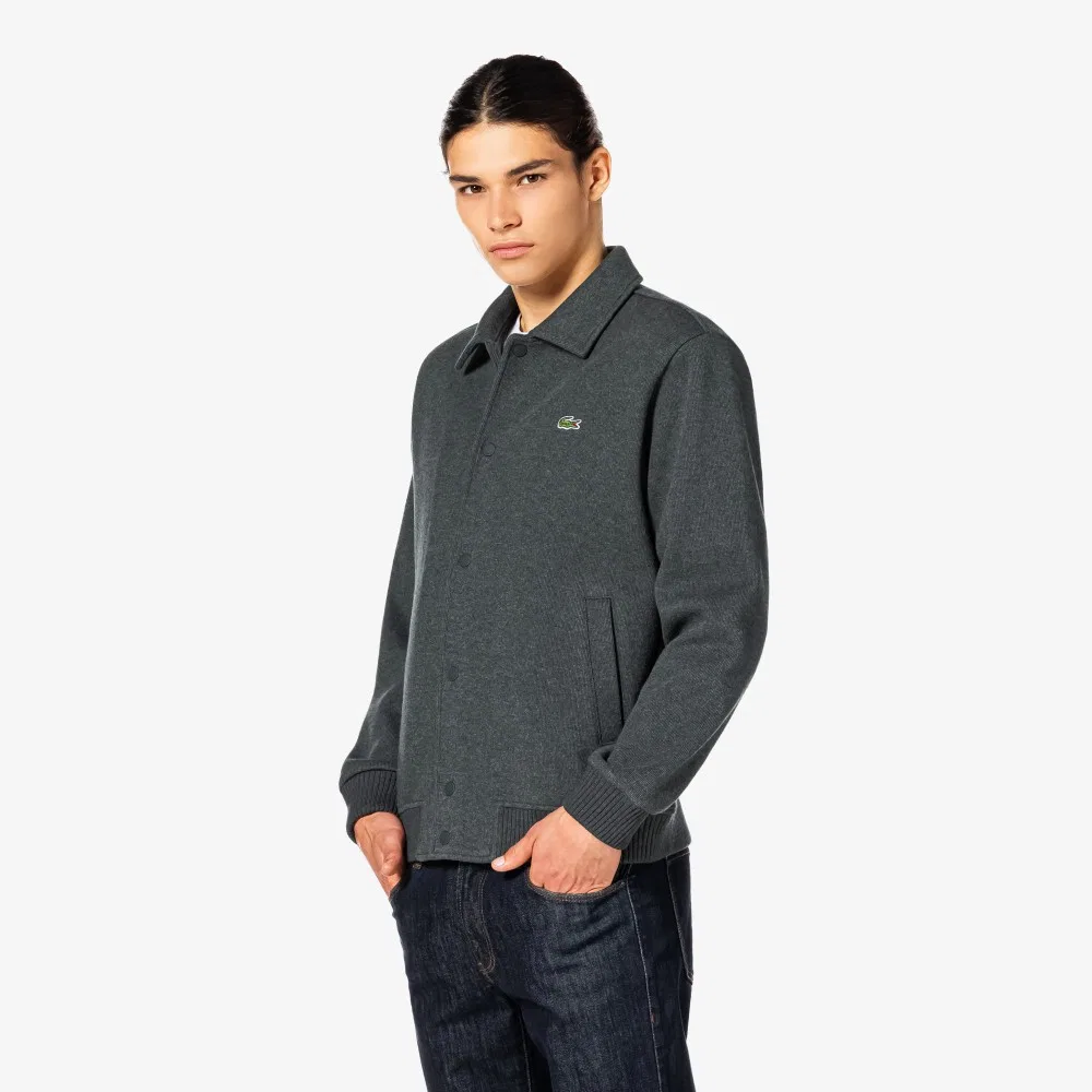 Мужской серый свитшот-бомбер из рипстопа от Lacoste — фото 3