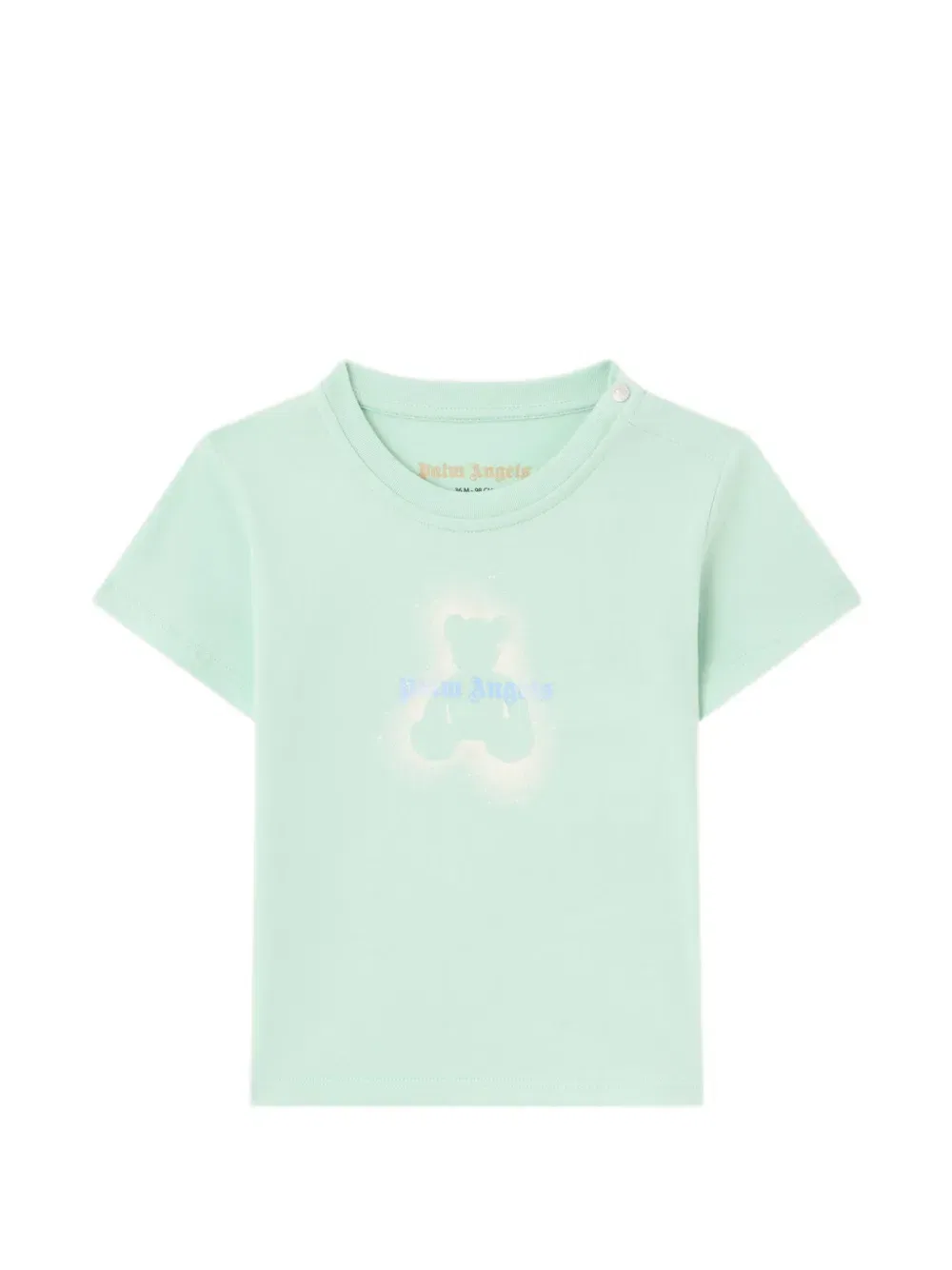 Футболка с эффектом брызг медведя Palm Angels Kids, зеленый