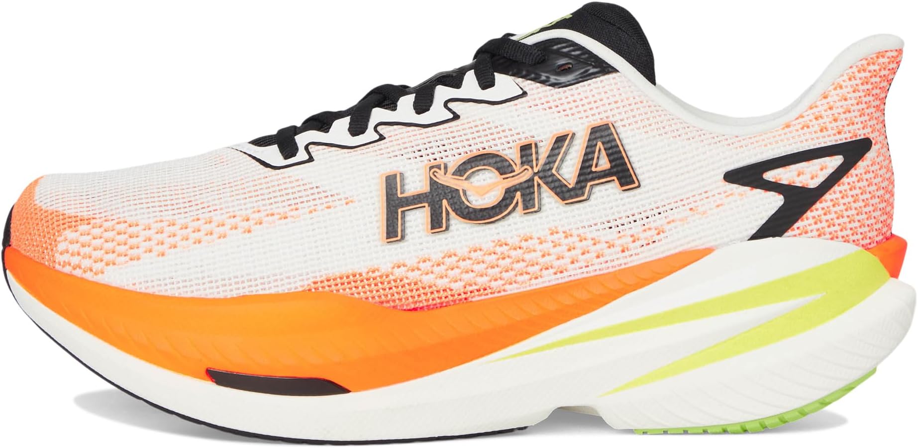Кроссовки Hoka Mach X 3, цвет White/Neon Tangerine — фото 4