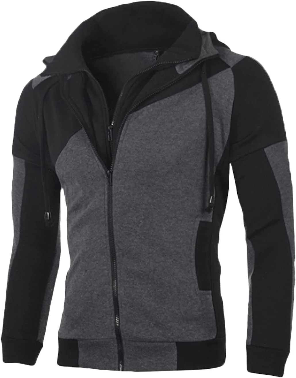 

JEsilunmaMY мужская худи Slim Fit с длинным рукавом и цветными блоками