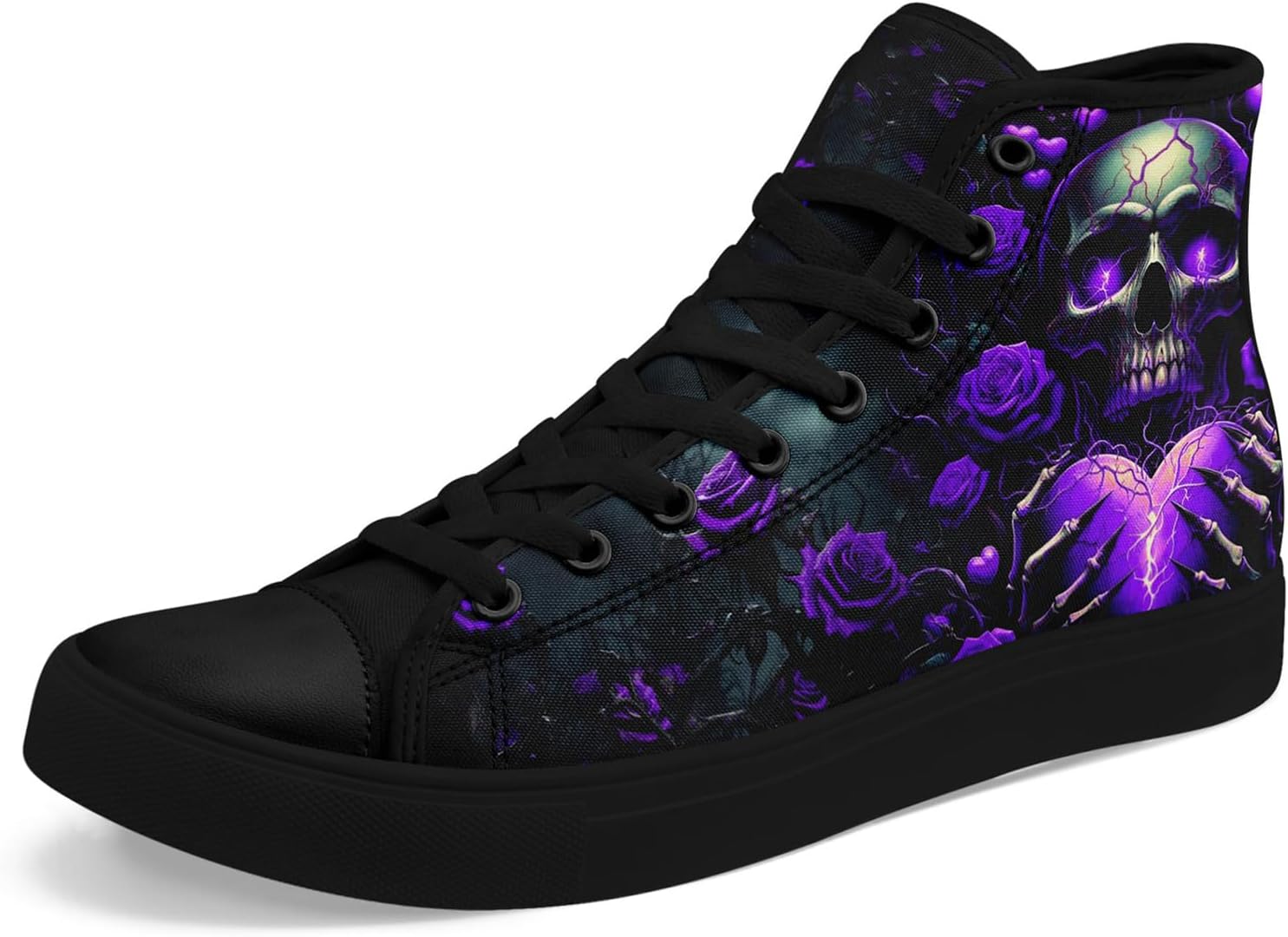 

Модные готические кроссовки на высокой подошве с черепом для мужчин и женщин, легкие, повседневные, удобные, дышащие, летние стильные плоские кеды Awsole, черный/фиолетовый/серый/угольный