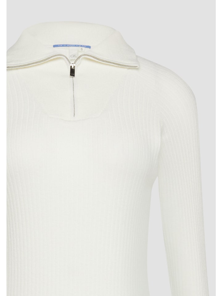 

Пуловер QS Strickpullover langarm, кремовый