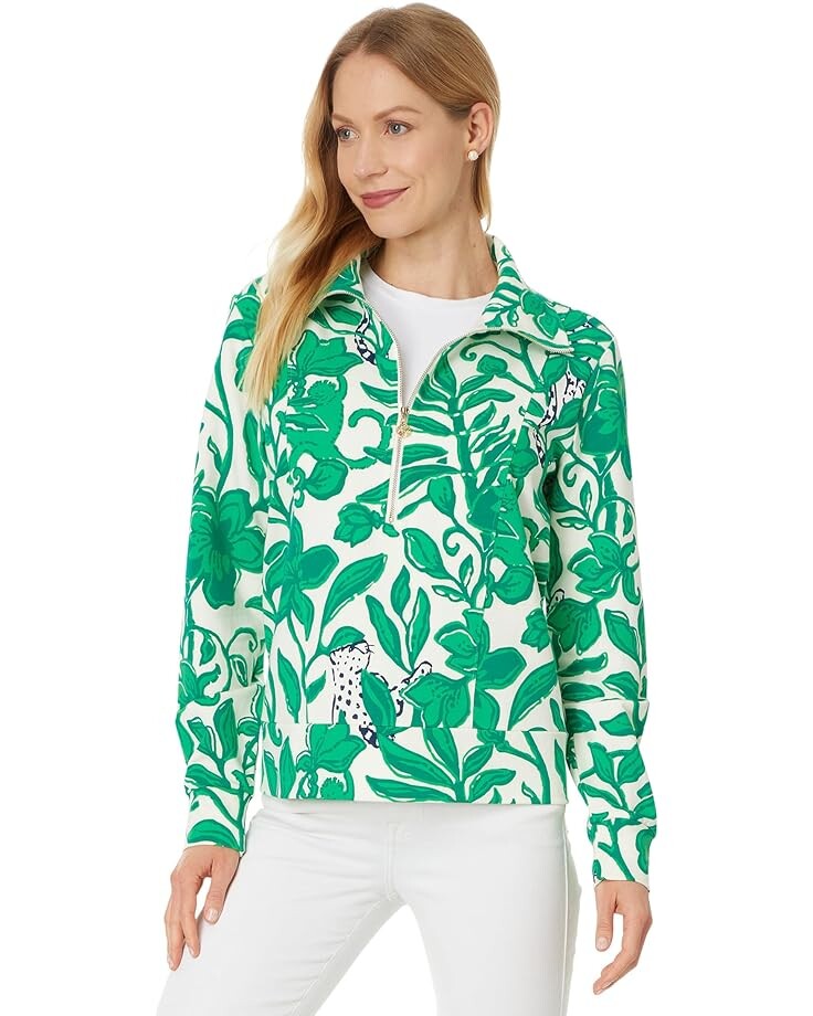 

Свитер Lilly Pulitzer Eleni Upf 50+ Pullover, цвет Fiddle Leaf Green Escape Plan