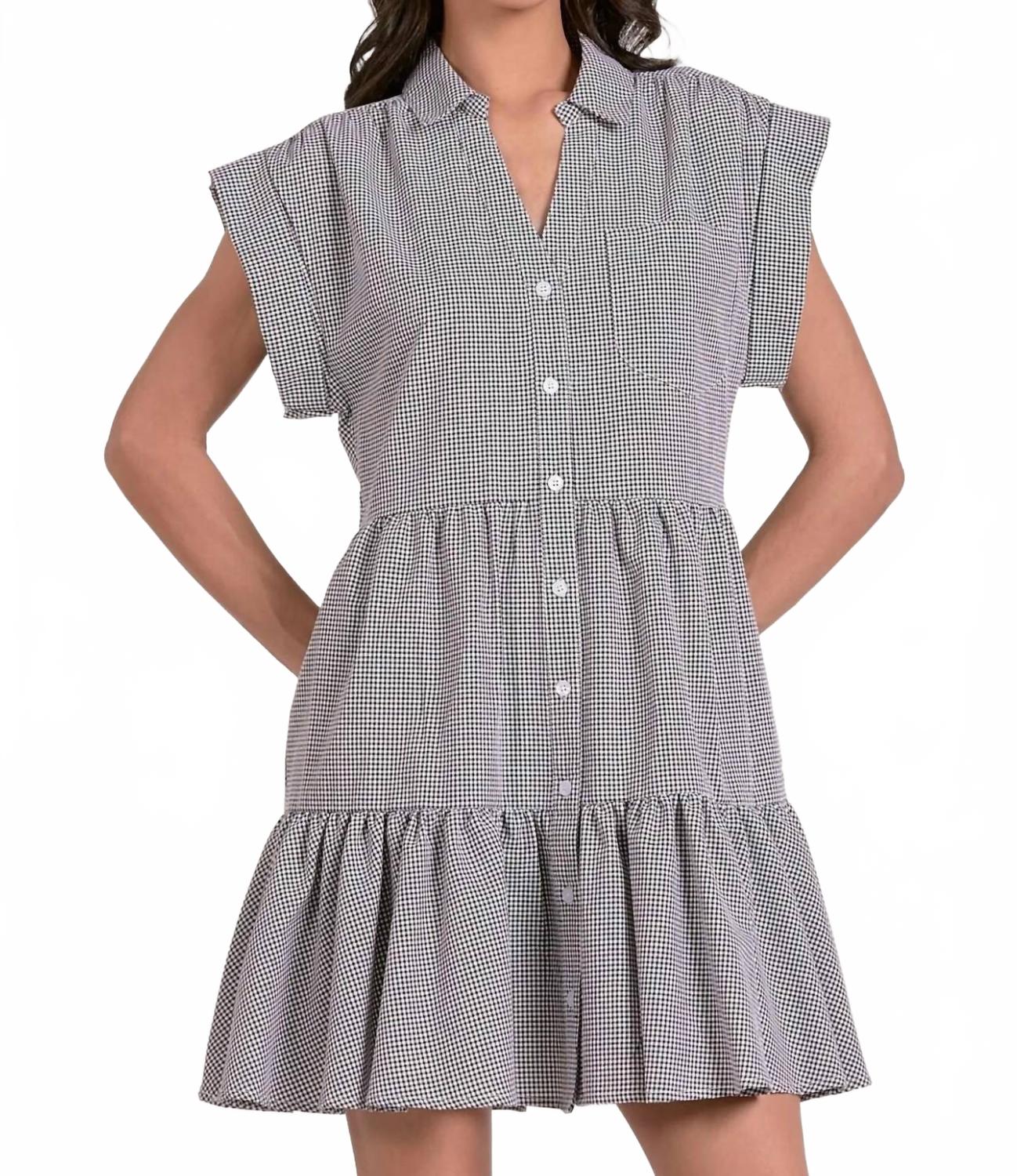 

Кап рукав платье из пике в черном ELAN