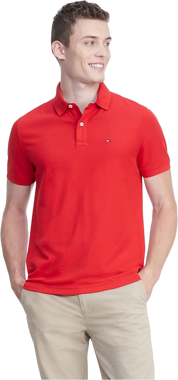 

Мужская рубашка-поло Tommy Hilfiger с короткими рукавами, влагоотводящая, эластичная, быстросохнущая, с защитой от ультрафиолета, Primary Red, Красный, Мужская рубашка-поло Tommy Hilfiger с короткими рукавами, влагоотводящая, эластичная, быстросохнущая, с