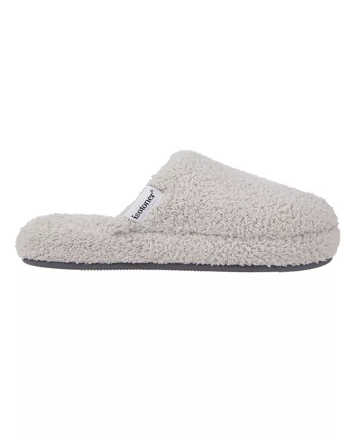 Женские уютные плюшевые махровые слипоны Joey Clog Isotoner Signature, серый — фото 2
