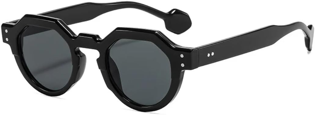 

Солнцезащитные очки с защитой от УФ-излучения UV400 | Круглая, легкая оправа в стиле панк | Для женщин и мужчин | Для занятий спортом на открытом воздухе и вождения DSVIGF, Black-black