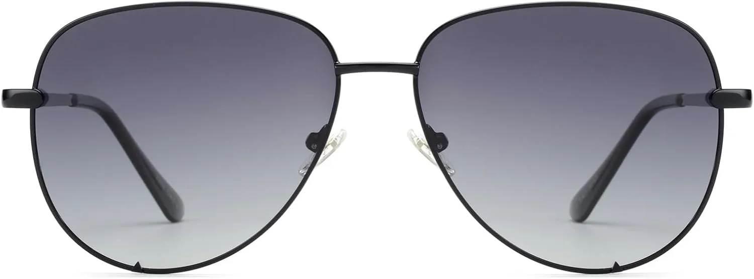 

Большие солнцезащитные очки-авиаторы для женщин, модные в 2025 году, в стиле ретро Y2K, с защитой от УФ-излучения, US2232 VIVIENFANG, Black/Gradient Grey