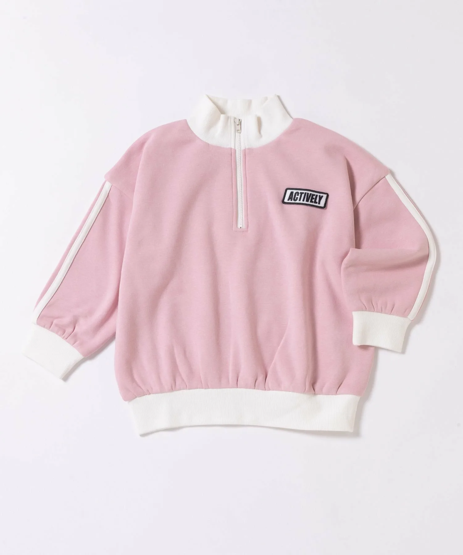 Пуловер с флисовой подкладкой и застежкой-молнией до середины груди Ever Closet, Dusty Pink — фото 3