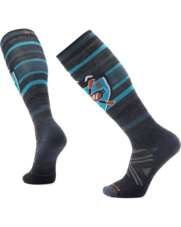 

Носки Smartwool Ski Full Cushion Alpine Edge Over The Calf Socks, угольный
