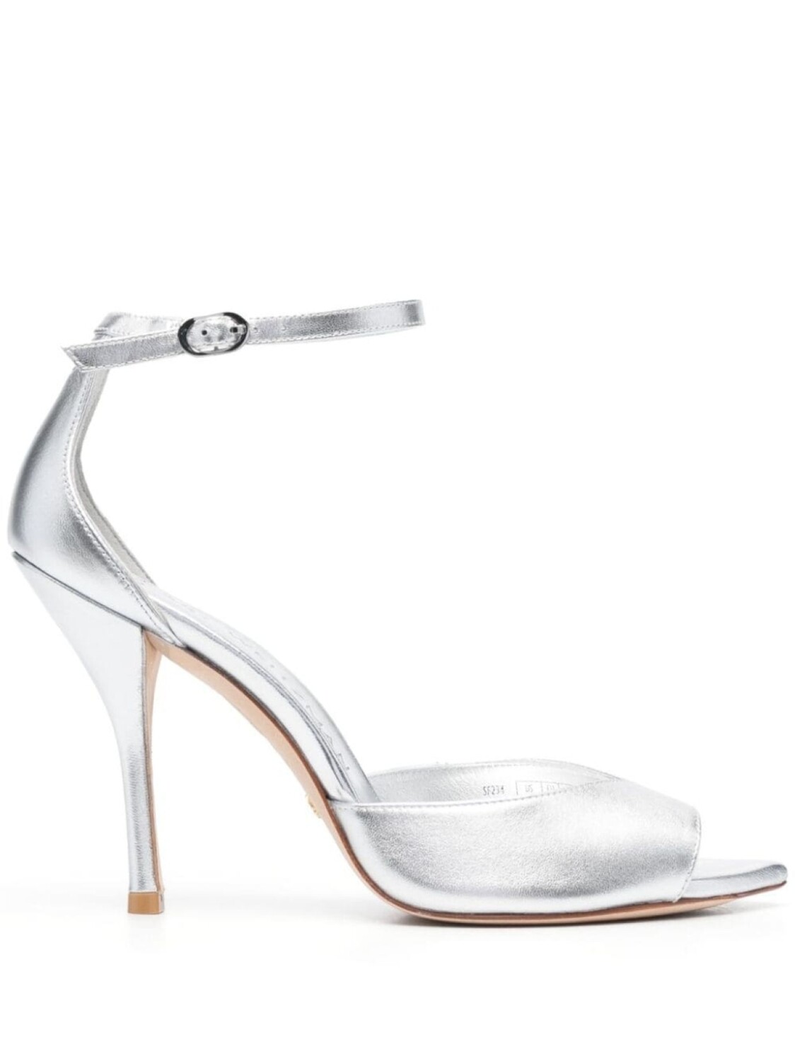 Stuart Weitzman босоножки Nudist 100 с эффектом металлик, серебристый
