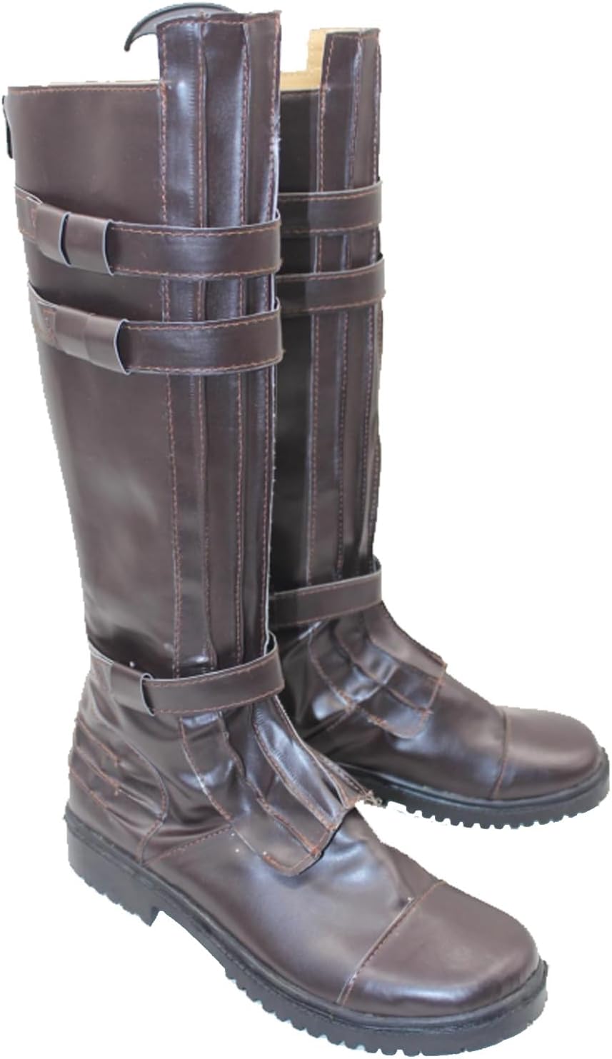 

Мужские ботинки для косплея из кожи, высокие до колена, для костюма на Хэллоуин Saiyajed, Anakin1