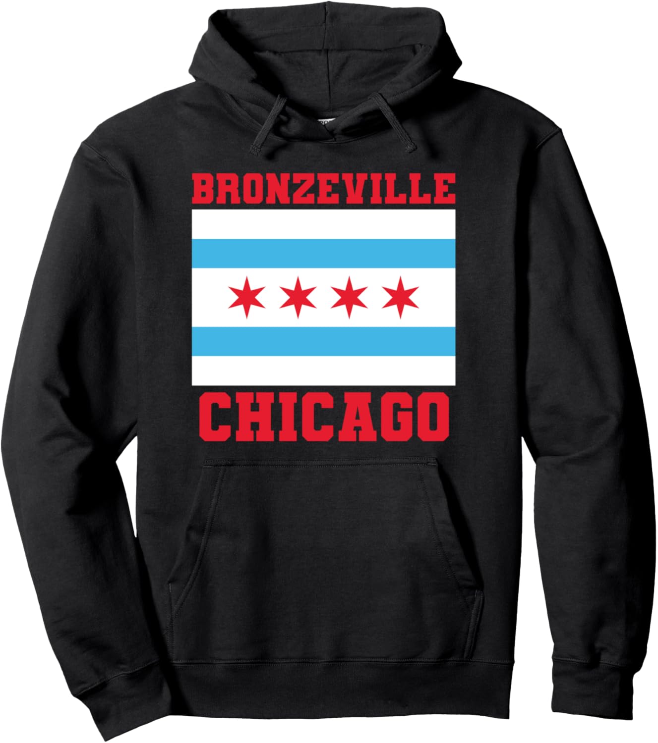 

Худи Bronzeville Chicago Illinois State Flag Loop Southside 312 Jazz Chicago Vintage Co, черный