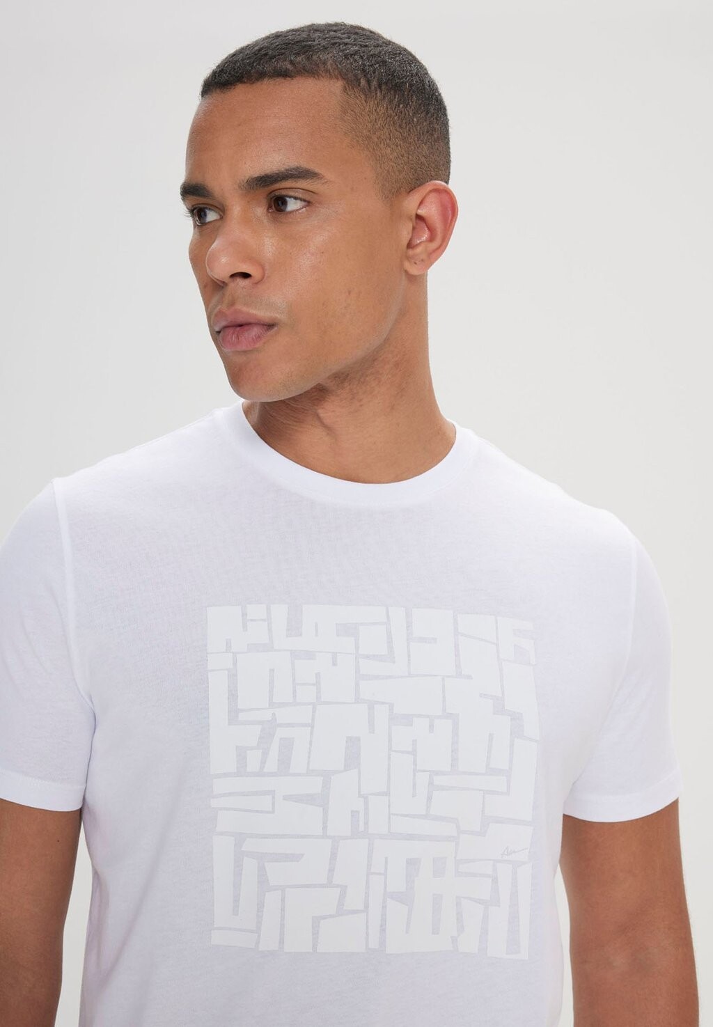 

Принт на футболке STANDARD FIT CREW NECK AC&CO / ALTINYILDIZ CLASSICS, белый