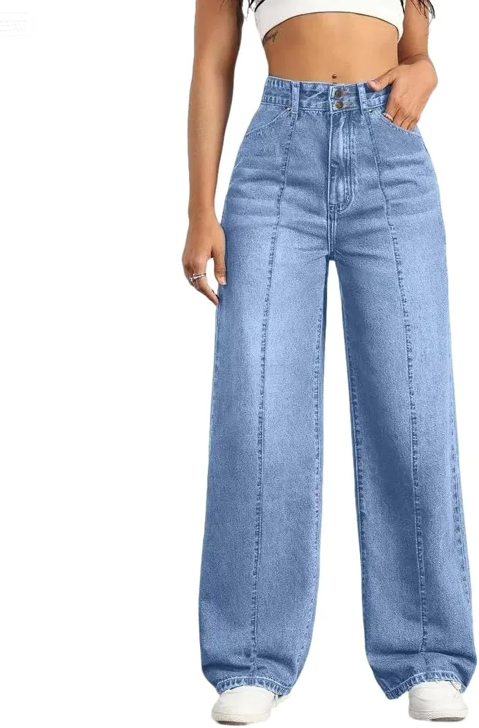 

Женские джинсы с высокой талией, свободные, прямые MGWTFZDL