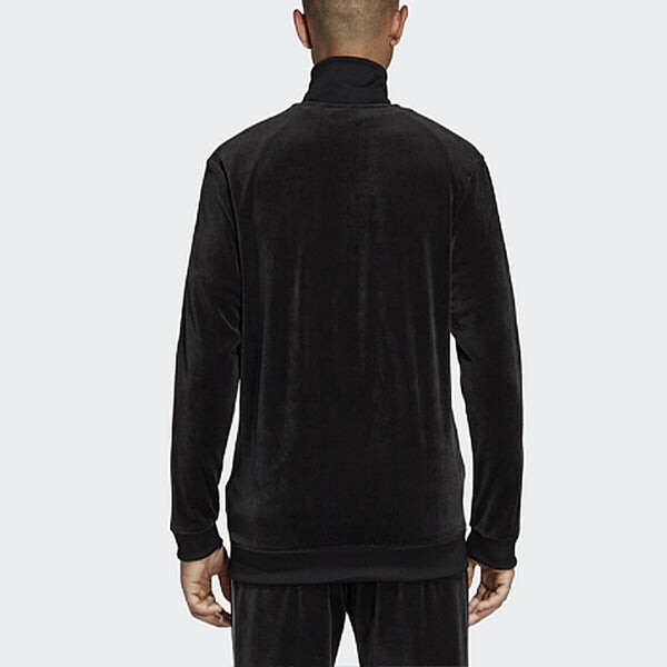 Куртка originals casual sports stand collar stripe jacket black Adidas, черный — фото 4