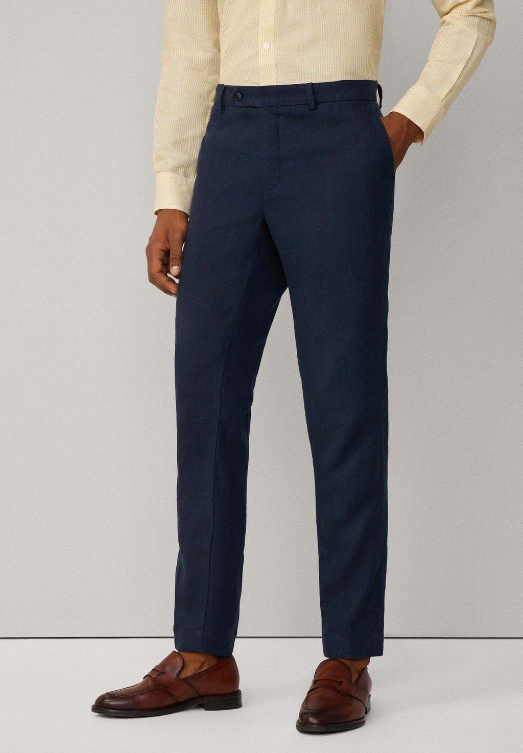 

Чиносы SLIM FIT KENSINGTON LINEN CHINO Hackett London, темно-синий