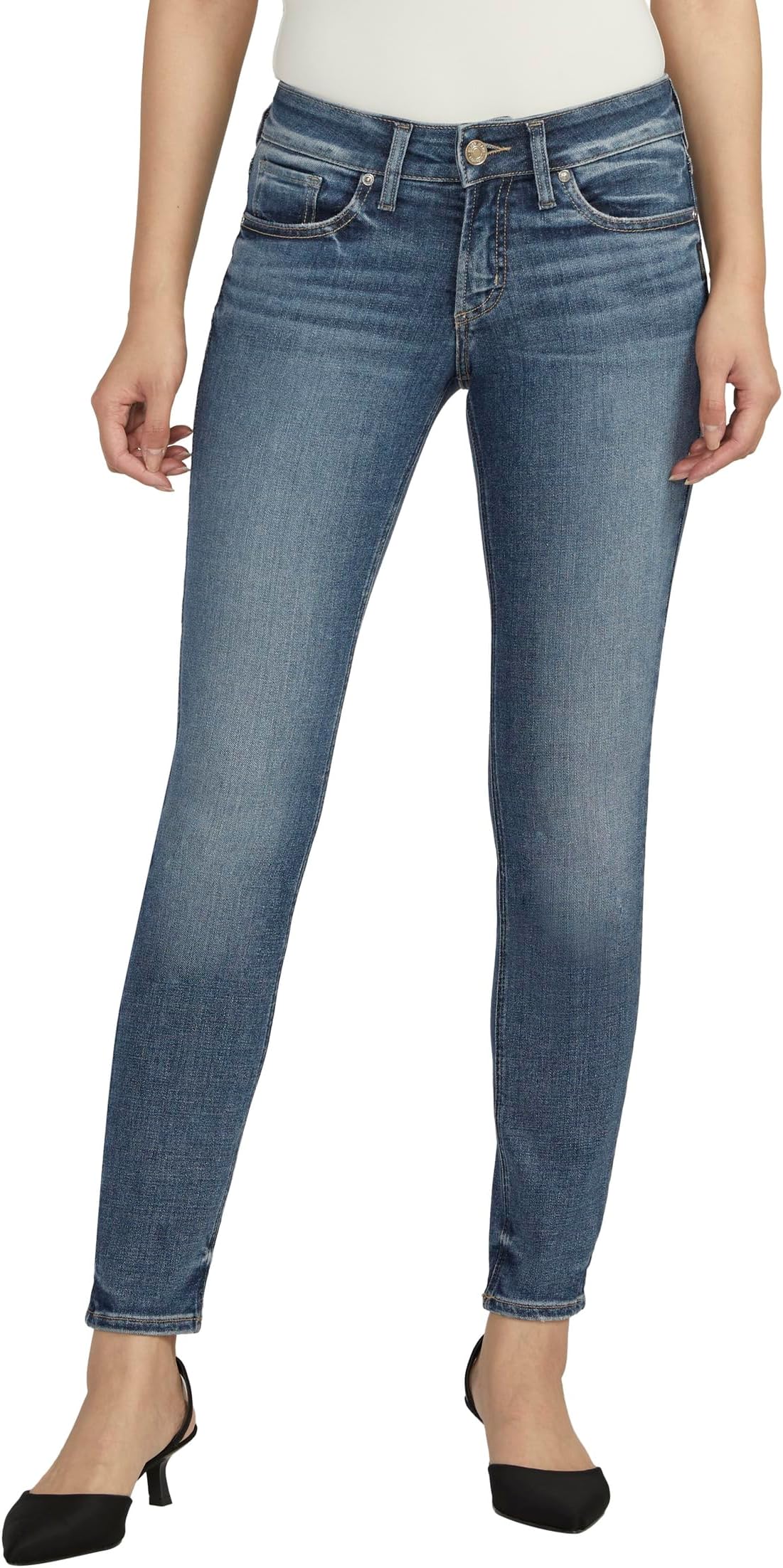 

Джинсы Silver Jeans Co. Britt Low Rise Curvy Fit Skinny Jeans L90102EAE364, цвет Indigo