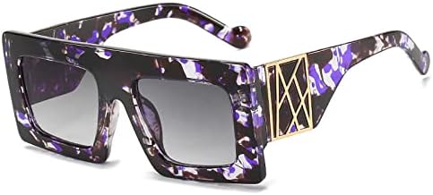 

Солнцезащитные очки с леопардовым принтом, квадратной формы, для женщин, винтажные, большие, в стиле хип-хоп, градиентные, с защитой от УФ-излучения, для мужчин, в стиле панк MTZJH, C5