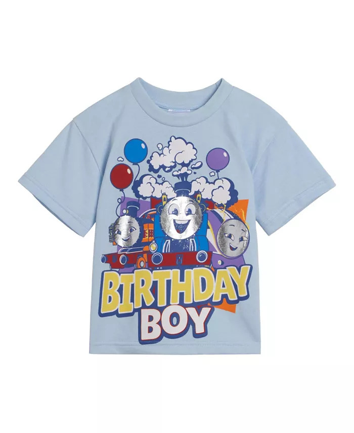 

Футболка для мальчиков с металлическим принтом "Birthday" Thomas & Friends, синий