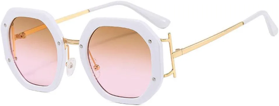 

Большие панк-солнцезащитные очки для женщин, градиентные солнцезащитные очки, женские защитные очки для улицы, защита от УФ-излучения UV400 XLUMIO, C6white-brownpink