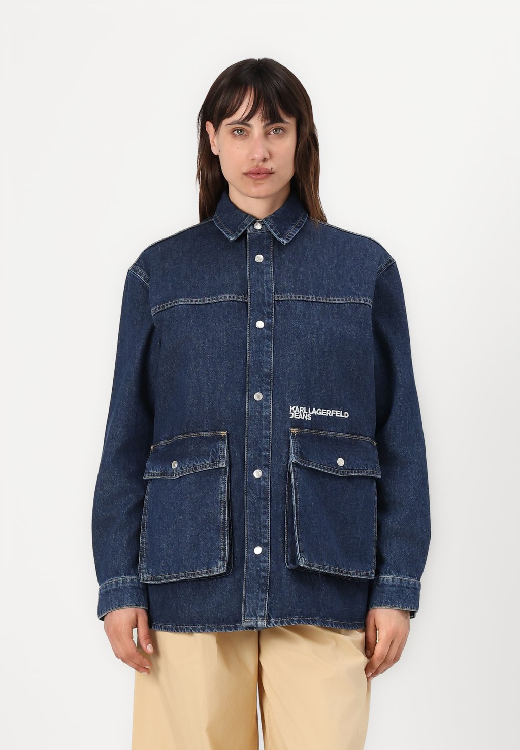 

Блузка на пуговицах UTILITY OVERSHIRT Karl Lagerfeld Jeans, цвет Washed Dark Blue