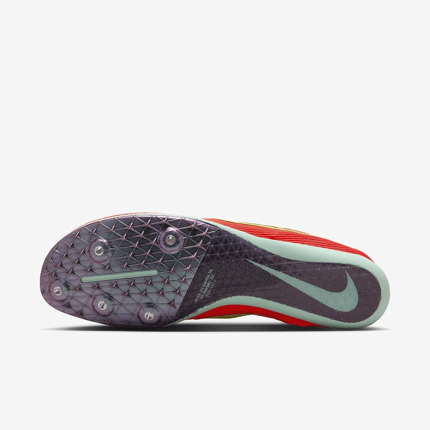 Легкоатлетические бутсы для бега на длинные дистанции Nike Zoom Mamba 6, 4,5 дюйма, белые/черные, Bright Crimson/Hyper Orange/Barely Volt/Washed Coral — фото 2