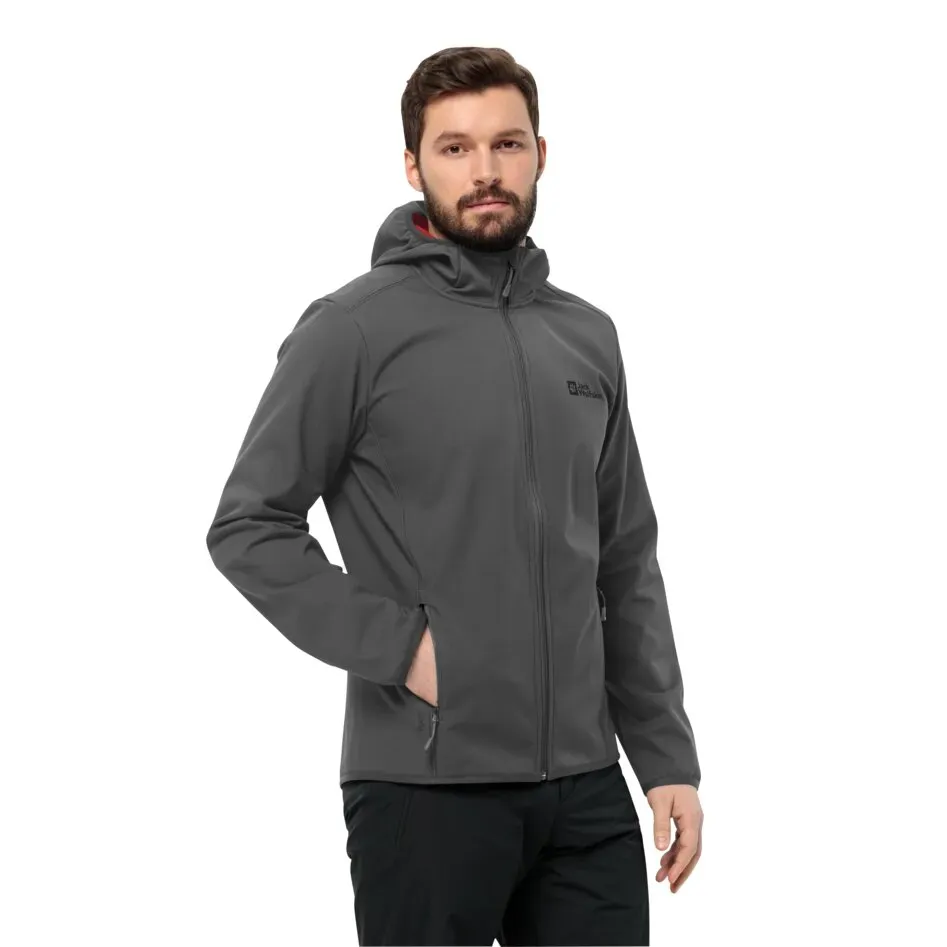 

Куртка из софтшелла Jack Wolfskin "BORNBERG HOODY M", с капюшоном, ветрозащитная, водоотталкивающая, цвет Slate