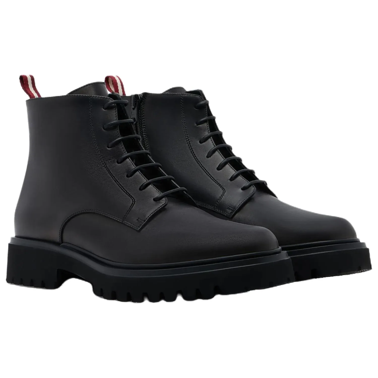 BALLY Кожаные короткие армейские ботинки Onyce мужские черные — фото 4