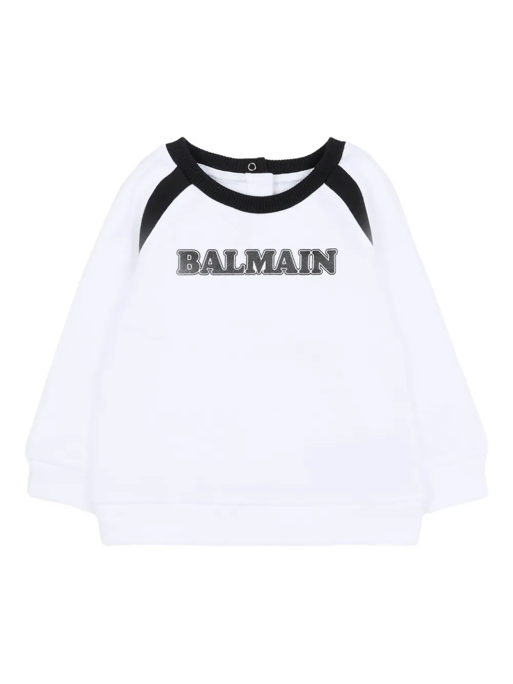 

Свитшот с круглым вырезом и рукавами реглан Balmain Kids, белый