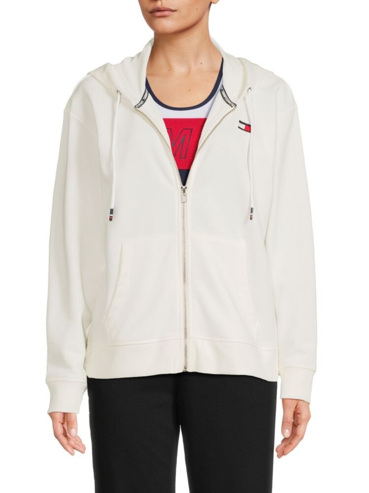 

Толстовка на молнии из смеси хлопка Tommy Hilfiger, цвет Eggshell
