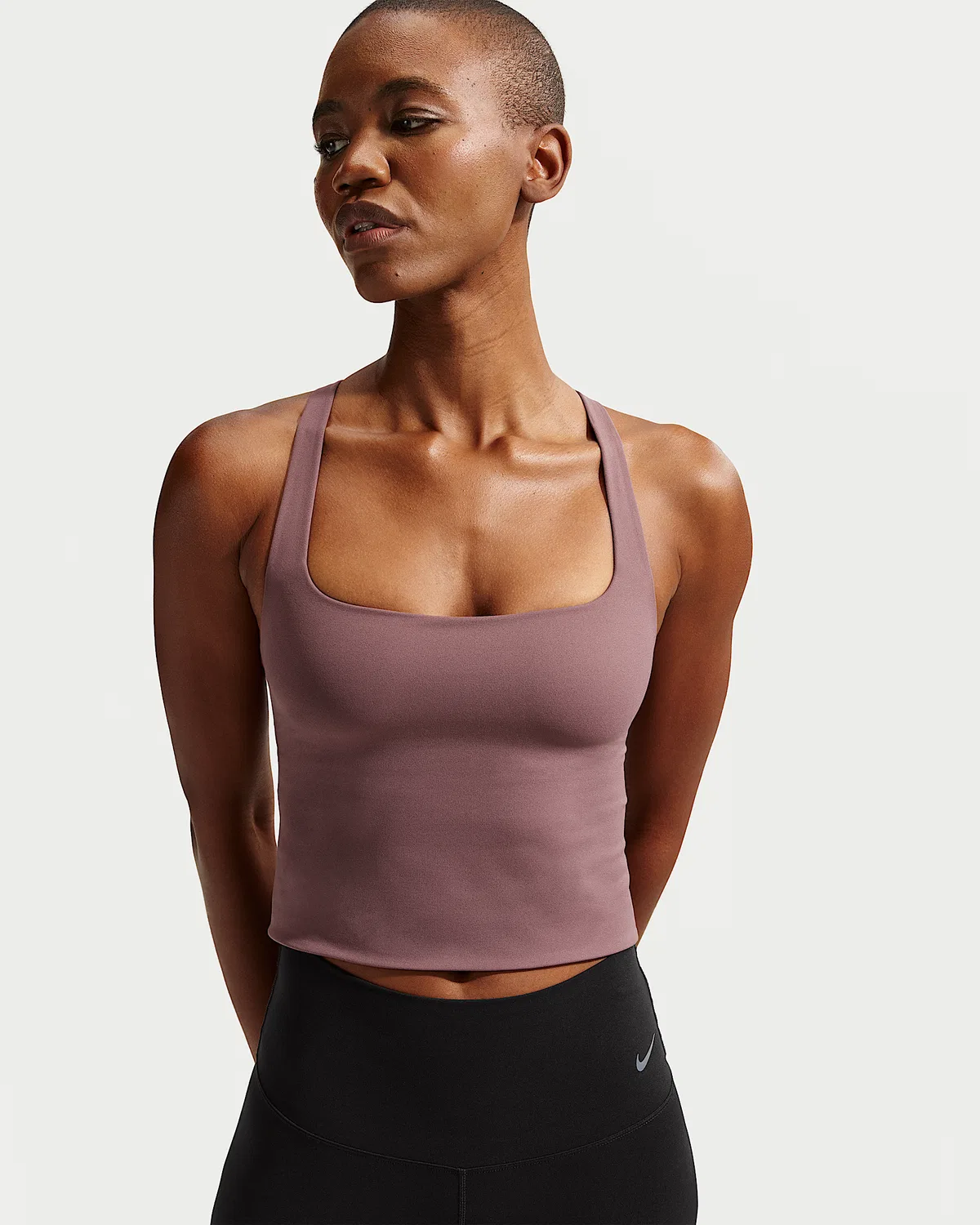 Женский спортивный топ-бра Nike Zenvy с легкой поддержкой, Tattoo/White — фото 2