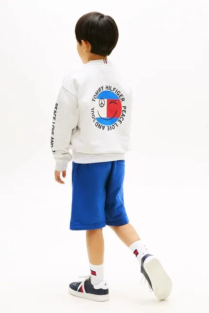Худи детское с флагом Tommy Hilfiger, серый — фото 4