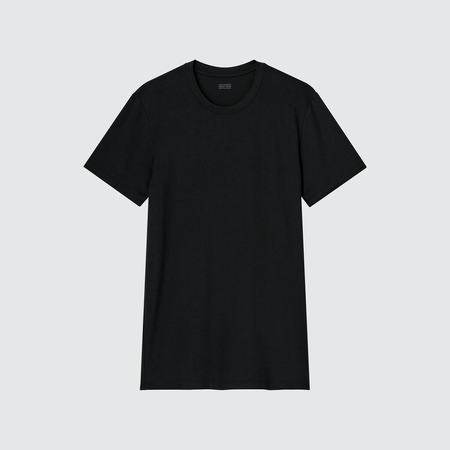 Теплая футболка Uniqlo HEATTECH с круглым вырезом, черная — фото 2