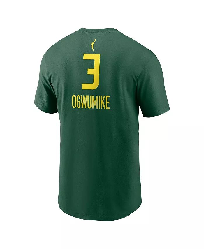 Мужская и женская футболка Nneka Ogwumike Green Seattle Storm Explorer Edition с именем и номером Nike — фото 2