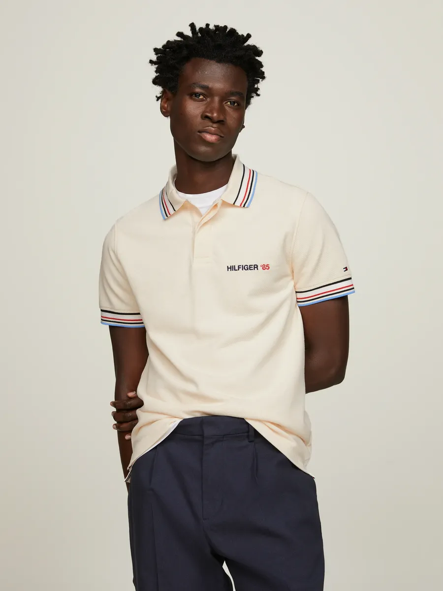 

Рубашка-поло Tommy Hilfiger "CONTRAST GLOBAL STRIPE REG POLO" с контрастными деталями, цвет Calico