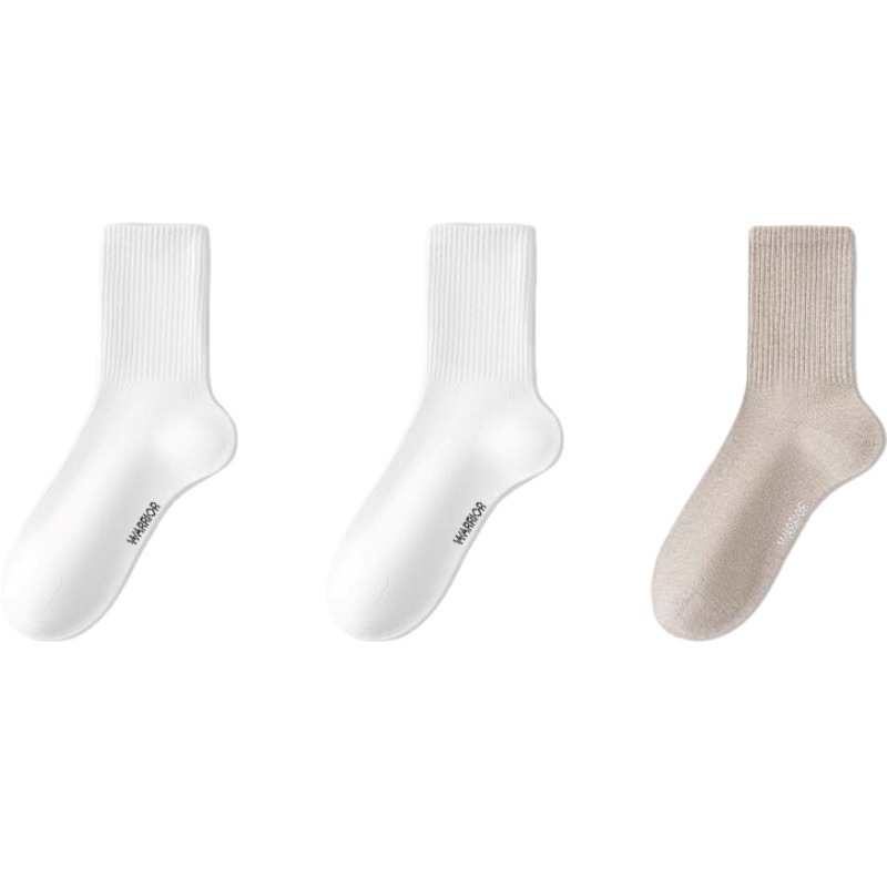 

Унисекс носки Mid Calf WARRIOR, 3 pack = 2 milk белый+1 бежевый