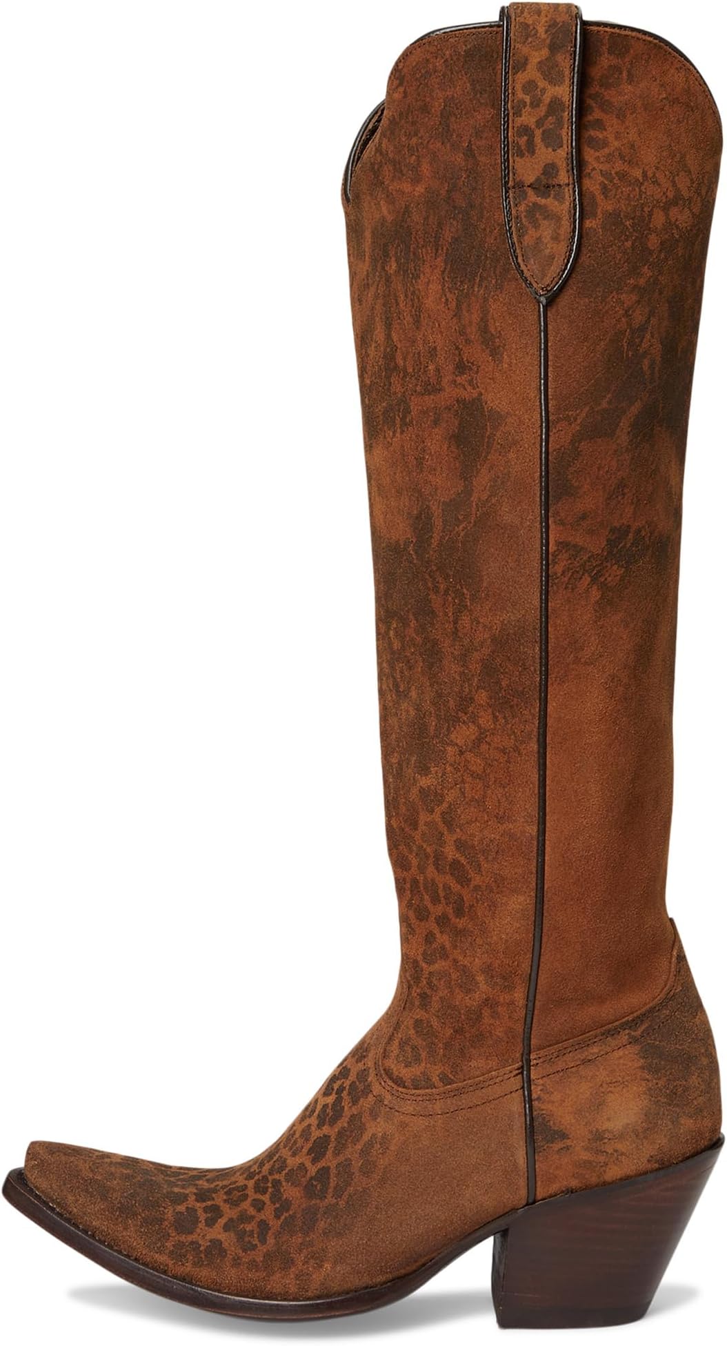 Женские ковбойские сапоги Ariat Casanova кожаные с леопардовым принтом, рыжий — фото 4