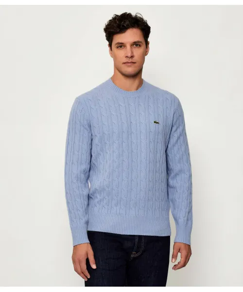 

Шерстяной свитер Classic fit Lacoste, синий