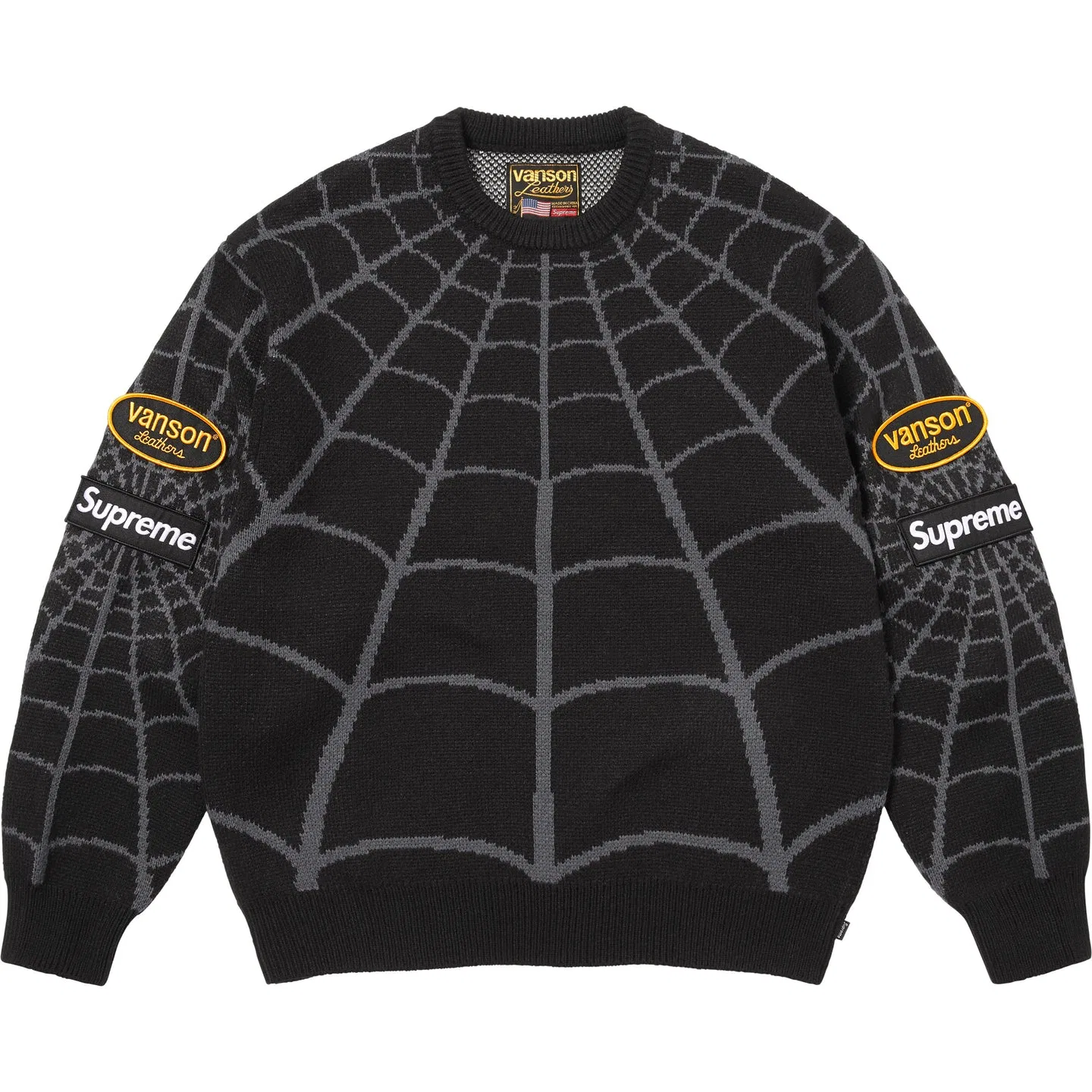 Свитер Supreme X VANSON LEATHERS, INC. USA SS26 с круглым вырезом, красный — фото 4