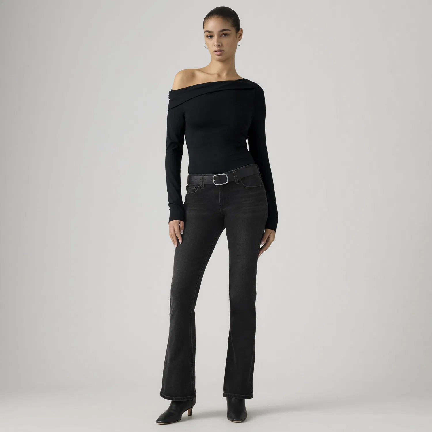 Женские джинсы-клеш с заниженной талией Levi's, Black