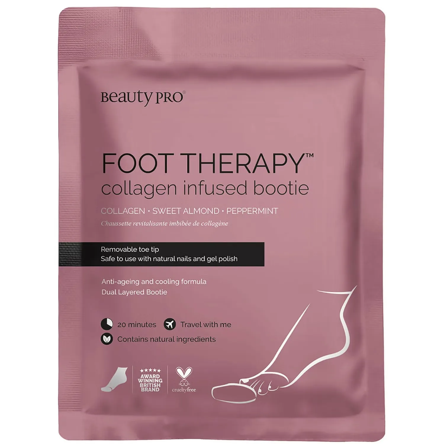 

Носки BeautyPro Foot Therapy с коллагеном и съемными кончиками пальцев (1 пара) Beautypro