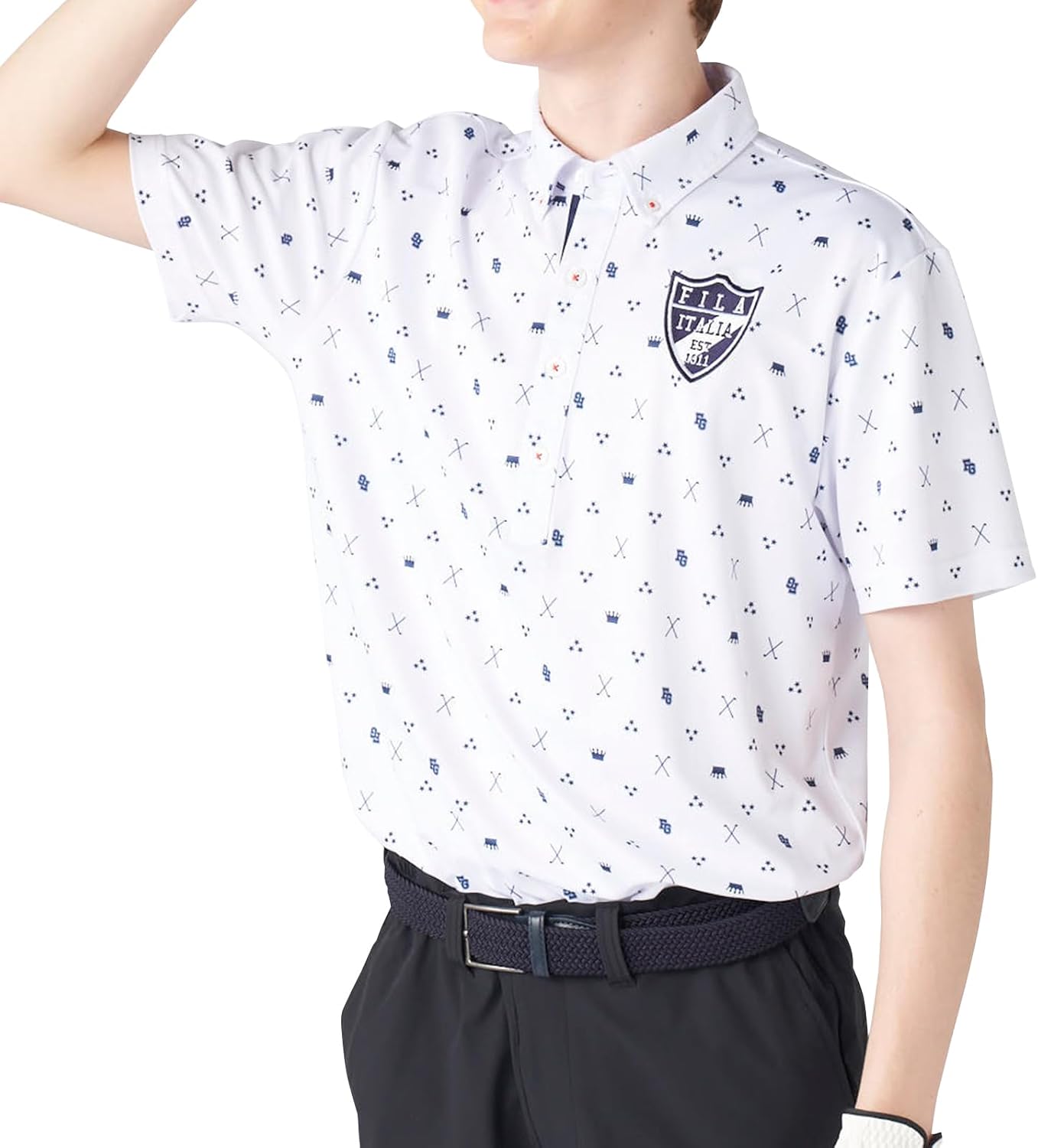 

Мужская рубашка-поло Fira Golf 745520W, теплоизоляция, приятная на ощупь, защита от УФ-излучения Fila Golf, белый