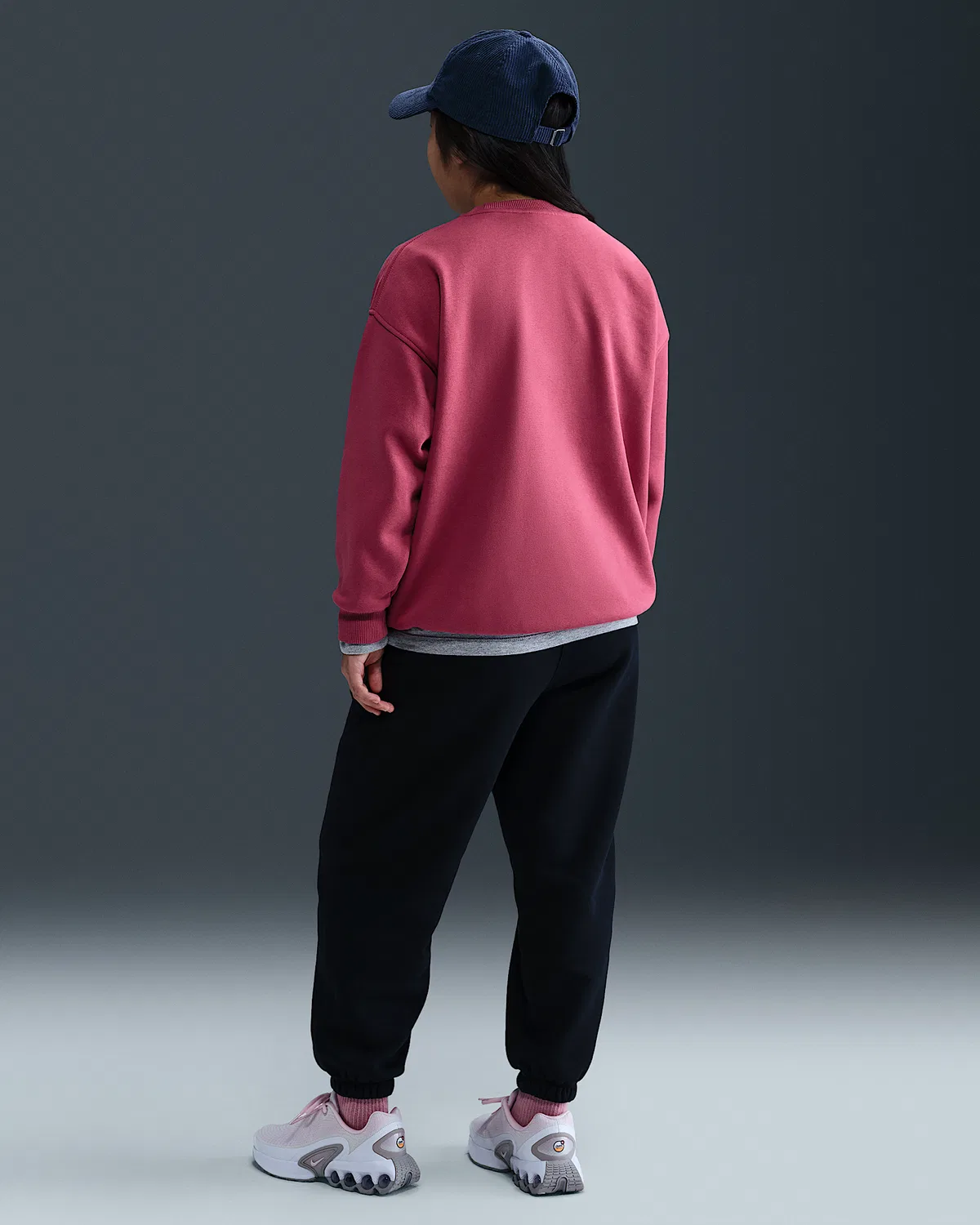 Детские свободные штаны (удлиненный размер) Nike Sportswear Club Fleece, Black/Black/White — фото 4