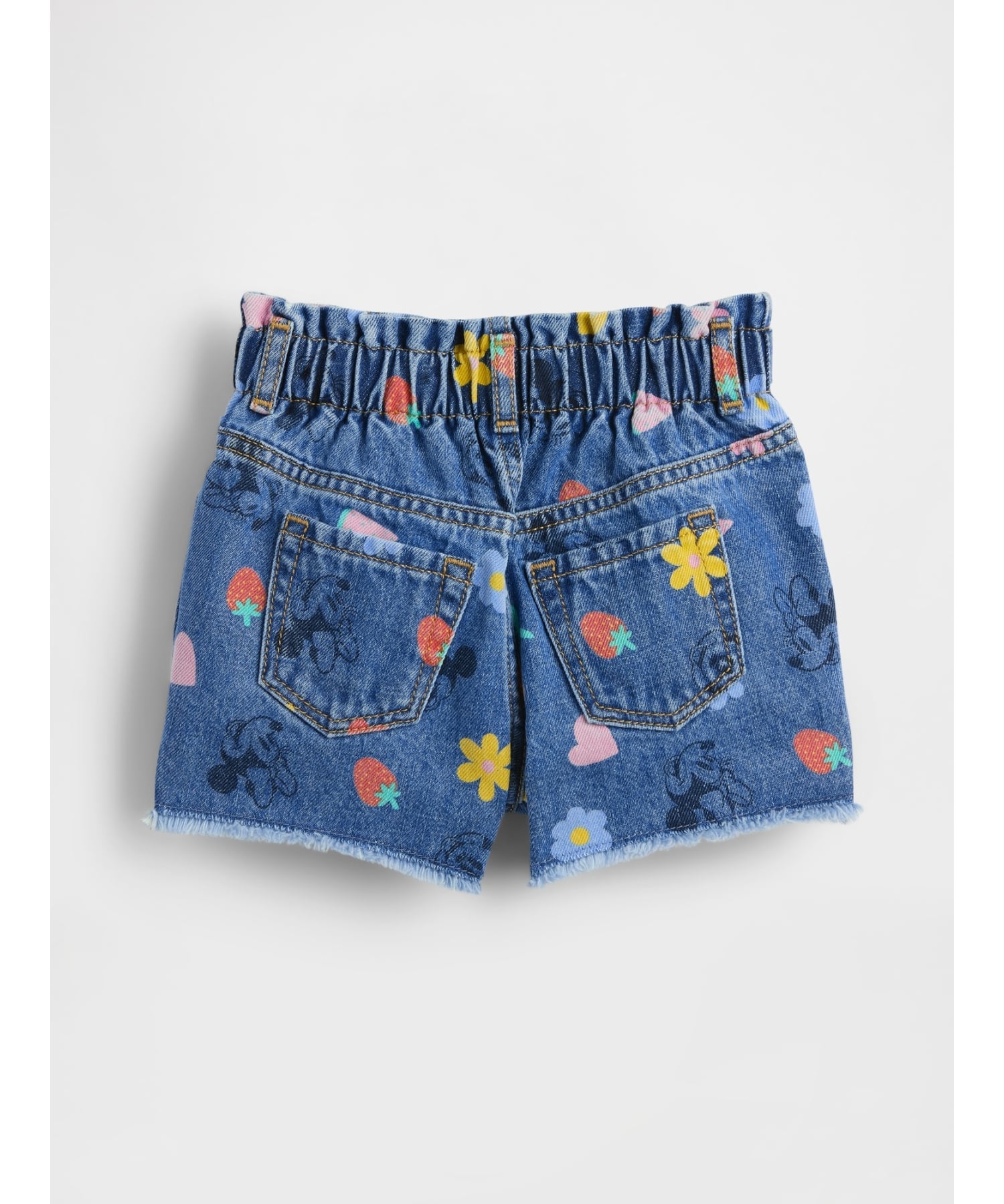 Брюки babyGap x Disney Paper Bag Mom Jean Shorts Gap, MEDIUM_WASH — фото 2
