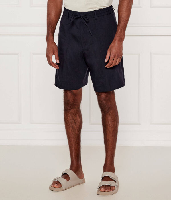 

Льняные шорты p-peter-rds-s-wg-252 Relaxed fit Boss, синий